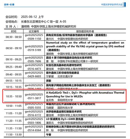 实验室研究生金天伟参加2025年中国光学学会学术大会并作学术报告