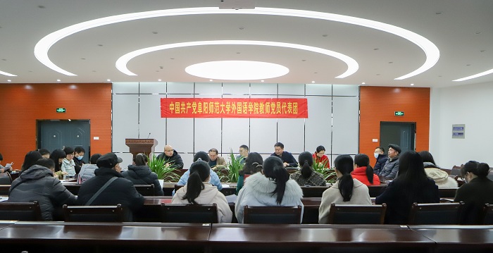 中共阜阳师范大学外国语学院第一次党员大会胜利召开